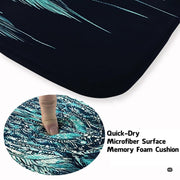 Magical area rug featuring beaded strings, layered feathers, and starry nocturnal backdrop. - thumbnail image 2 of 8