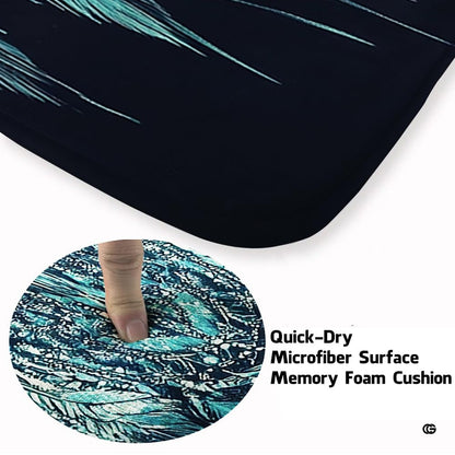 Magical area rug featuring beaded strings, layered feathers, and starry nocturnal backdrop. - thumbnail image 2 of 8