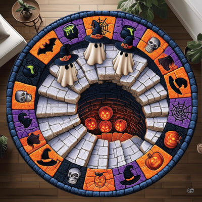 Custom Halloween 3D Effect Optical Illusion Spooky Round Rug (D3)