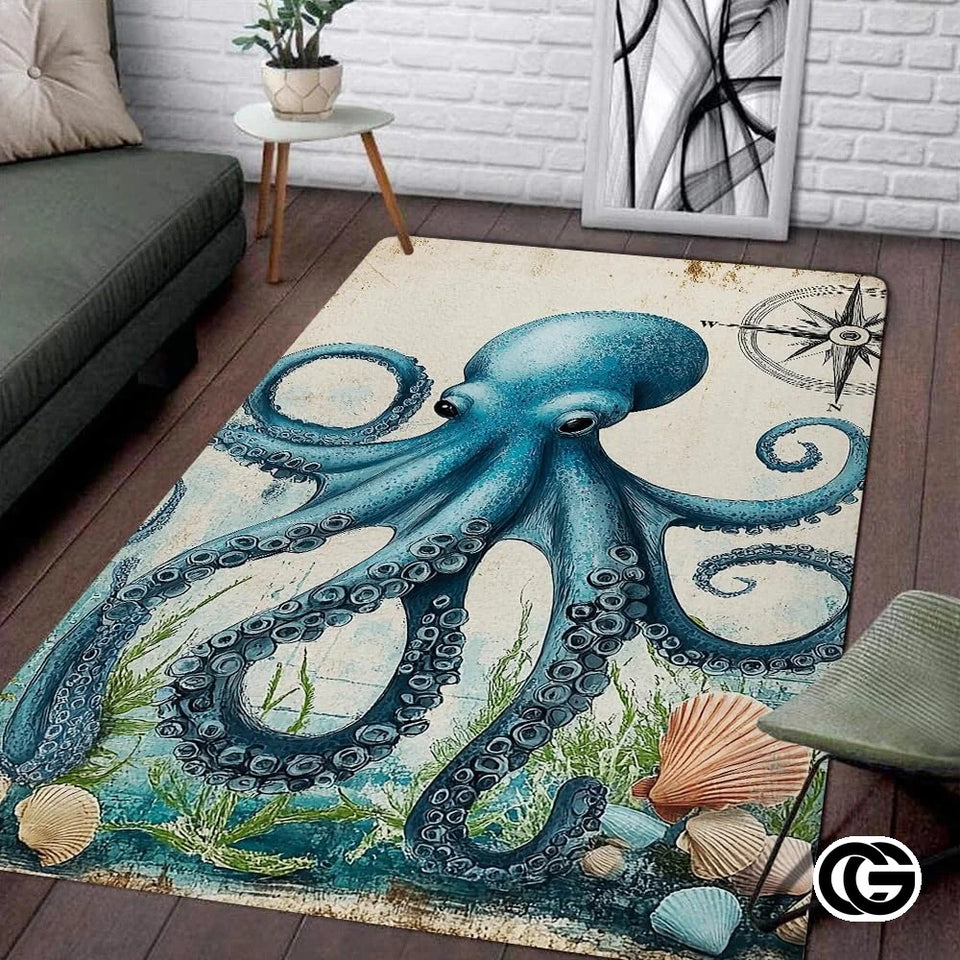 Custom Octopus Welcome Mat for Front Door and Entryway