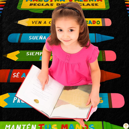 Custom Spanish ABC Classroom Rug for Learning and Play