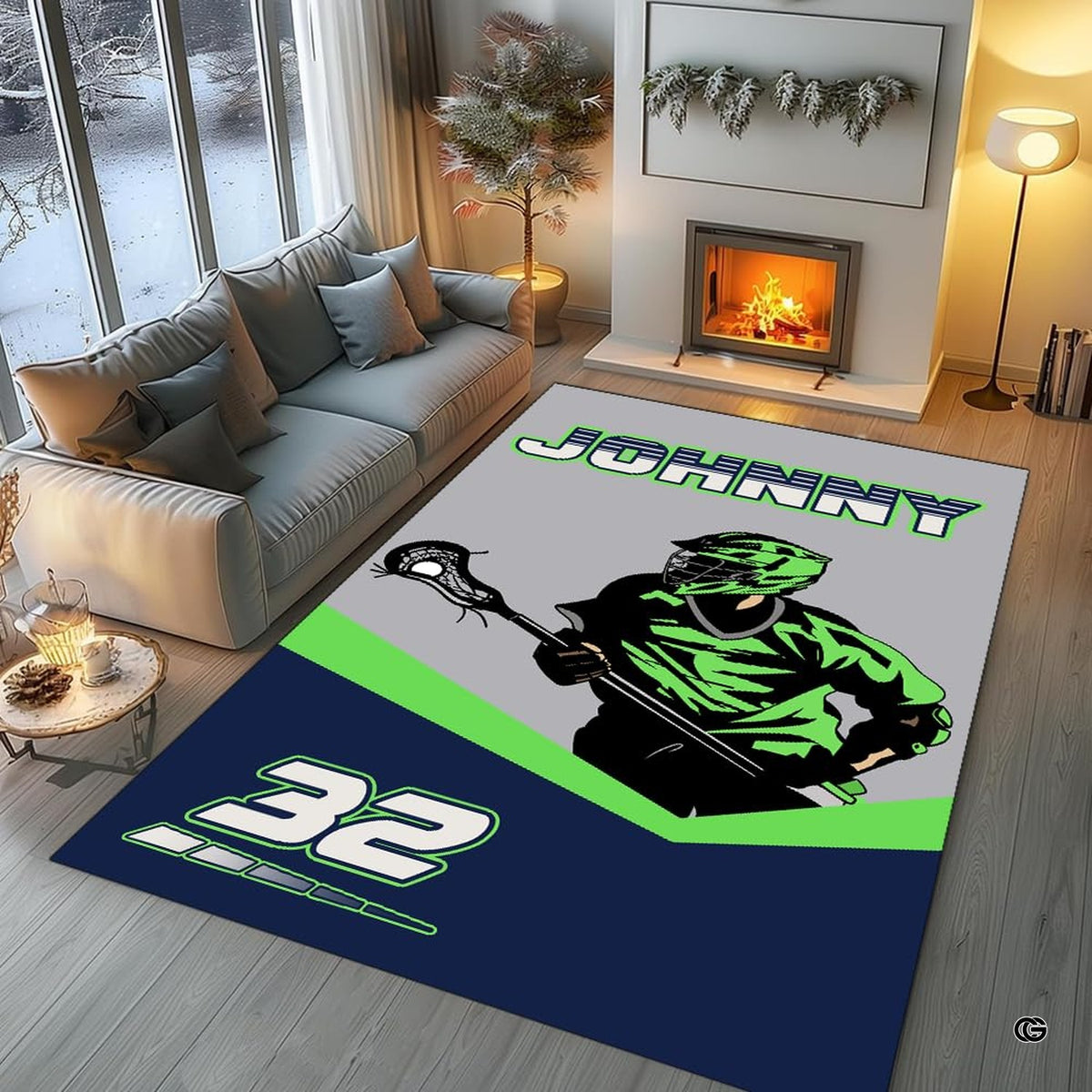 High-contrast geometric player pattern on dynamic area rugs creating an energetic interior focal point. - image 8 of 8