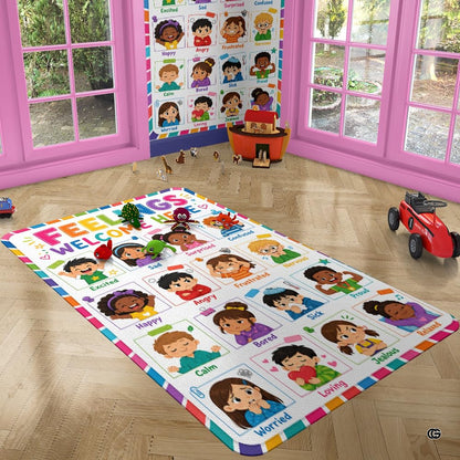 Playroom setting showcasing kids quiet corner ideas with a colorful art rug. - thumbnail image 4 of 7