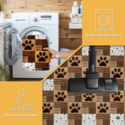 Custom Dog Paw Round Rug Patchwork Area Rug for Pet Lovers (1, A5)