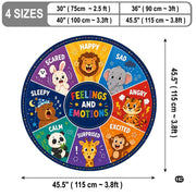Wheel of Feelings and Emotions Round Rug, Educational Mental Health Rug for Classroom, Educational Animal Shape School Mat, Back to School Gift (Feeling 3)