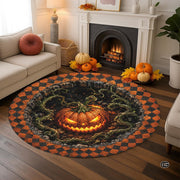 Personalized Halloween 3D Optical Illusion Ghost Round Rug (A02)