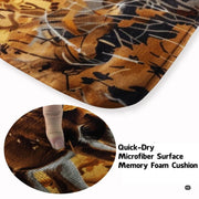 Close up texture detail showing soft pile surface and stitching of deer area rug. - thumbnail image 3 of 7