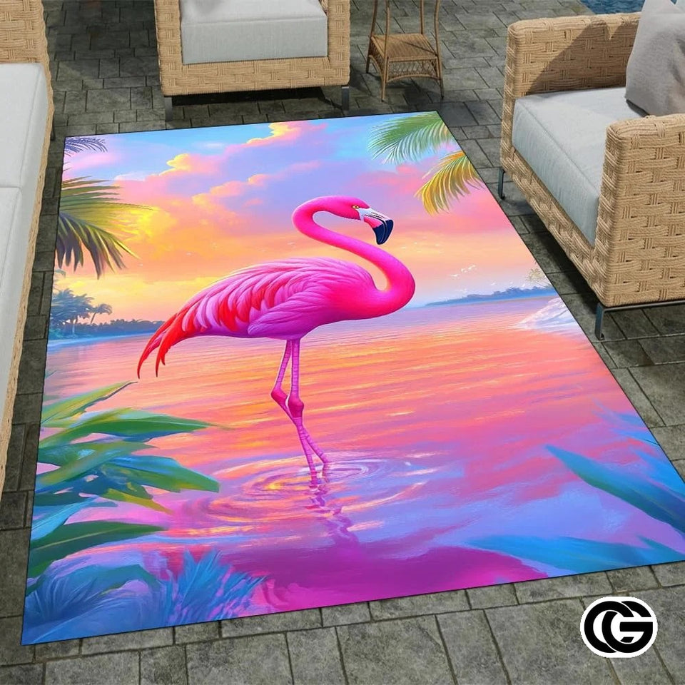 Custom Flamingo Welcome Doormat for Front Door and Entryway