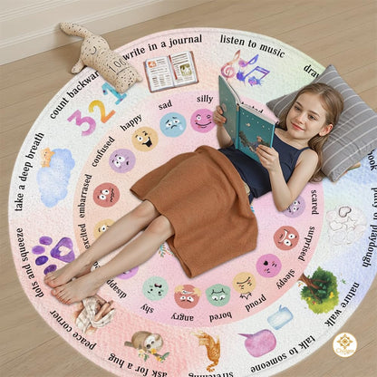 Custom Feelings Wheel Welcome Mat for Classroom and Office