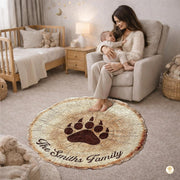 Custom Bear Paw Area Rug with Soft Plush and Non Slip Backing