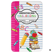 Creative workspace display highlighting notebook background doodles on an area rug. - thumbnail image 7 of 7