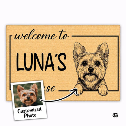 Personalized Pet Dog Welcome Door Mat with Photo and Name (A05)