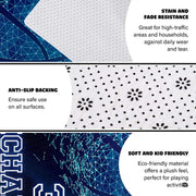 Non-skid dotted backing and resilient pile construction of the basketball area rug. - thumbnail image 6 of 7