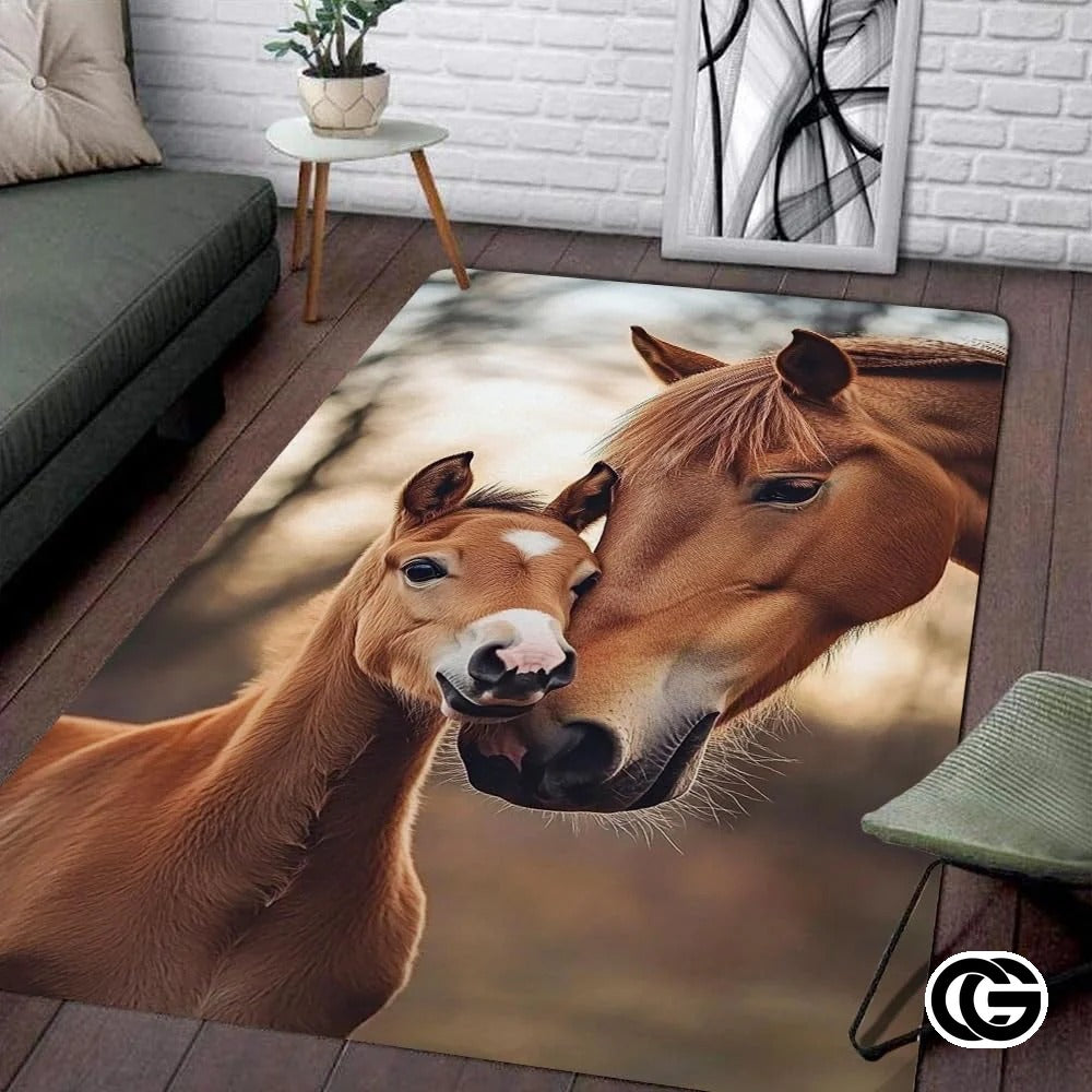 Custom Running Horse Welcome Mat for Living Room and Bedroom