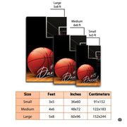 Soft low-pile microfiber surface texture on basketball hardwood sports area rug - thumbnail image 3 of 7