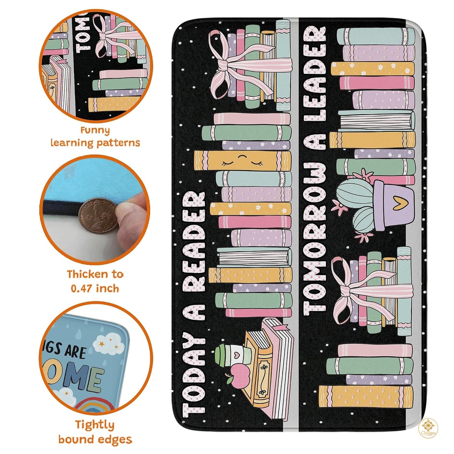 Custom Classroom Library Welcome Mat for Kids and Teachers