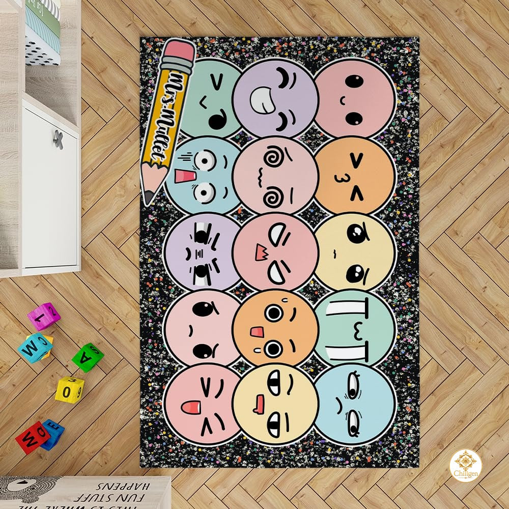 Custom Composition Notebook Rug for Classroom and Kids