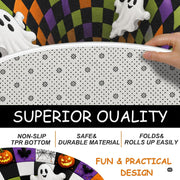 Custom Halloween 3D Optical Illusion Round Rug Skeleton Horror Area Rug (1, #1)