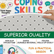 Classroom area rug placed in a calm corner setting alongside educational mindfulness decor. - thumbnail image 4 of 9