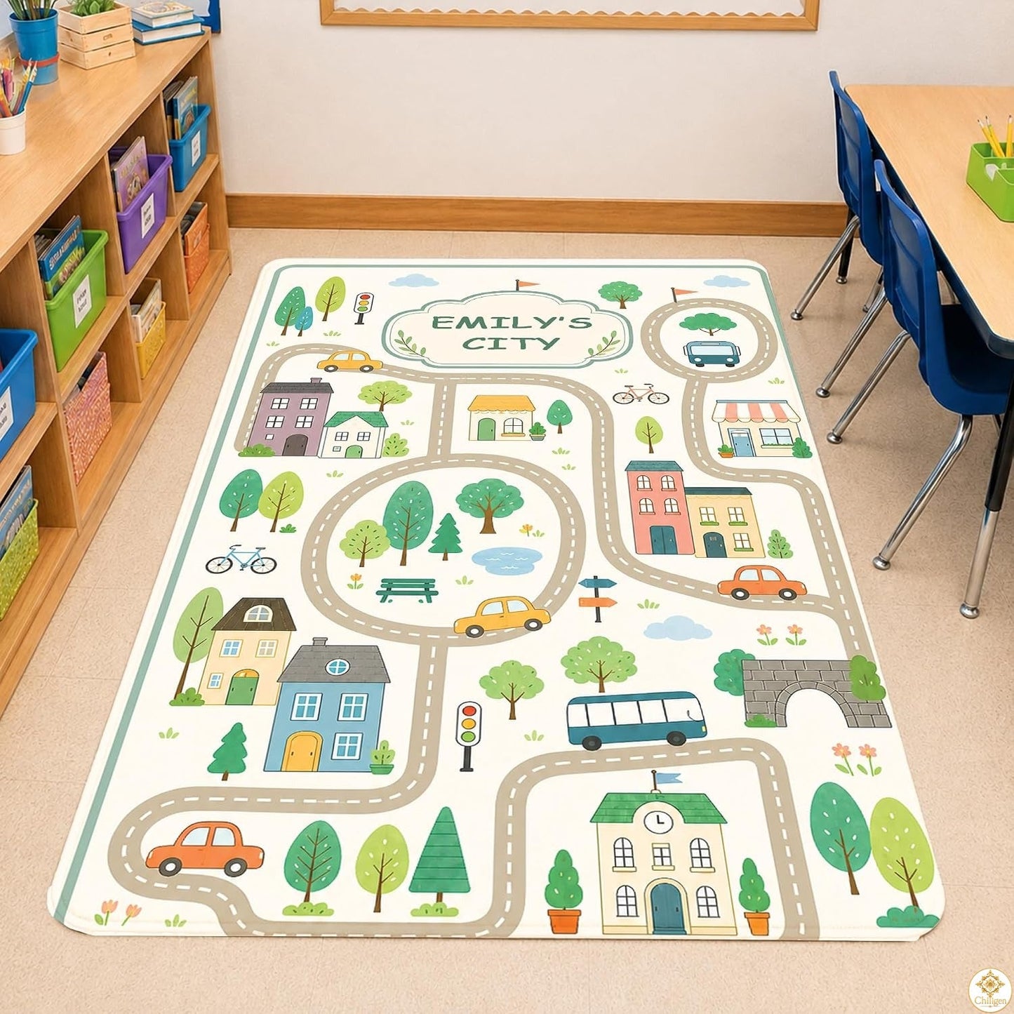 Custom Road Map Area Rug