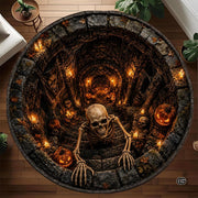Personalized Halloween 3D Optical Illusion Ghost Round Rug (A09)
