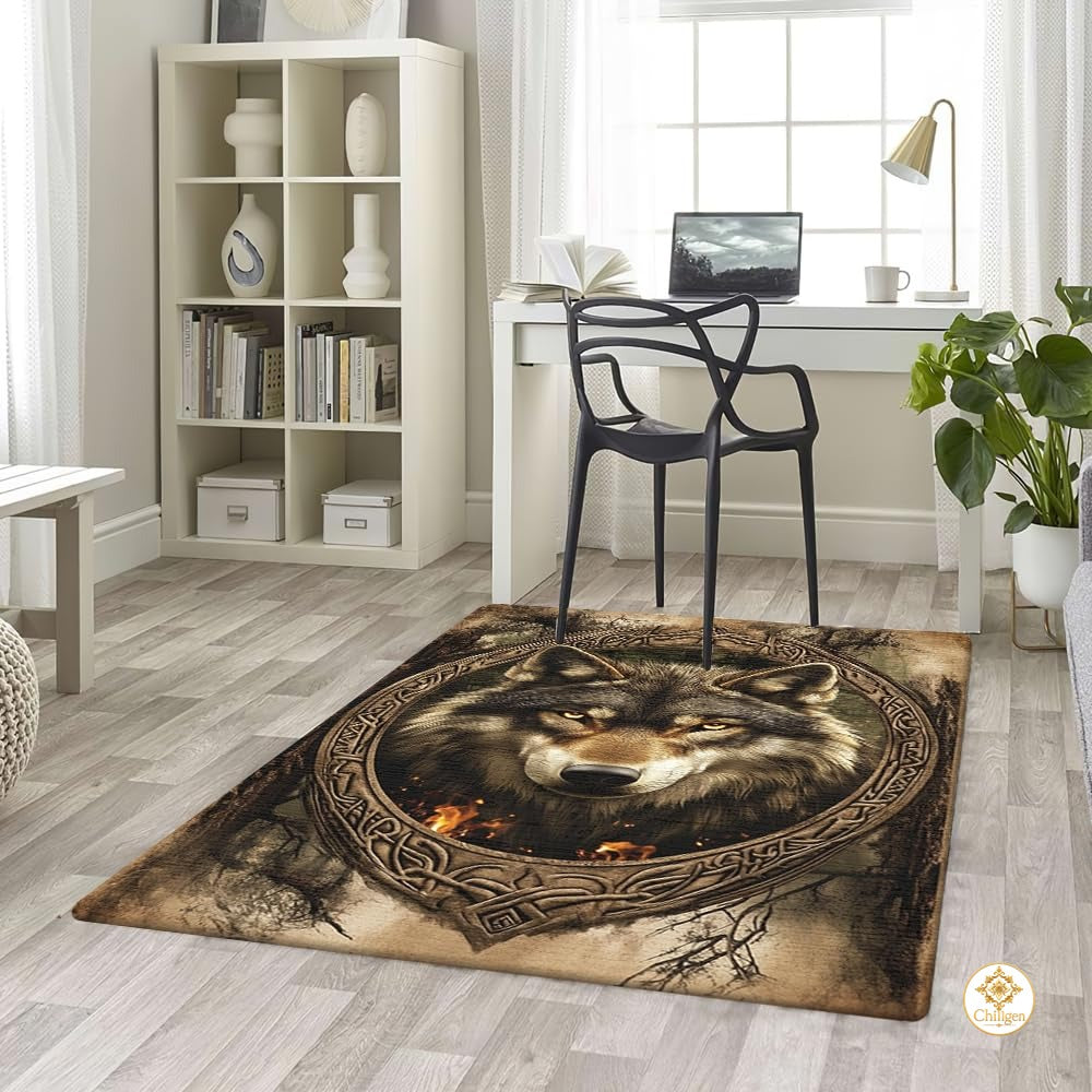 Custom Galaxy Wolves Rug for Boy Room and Living Room - Wolf-ds16