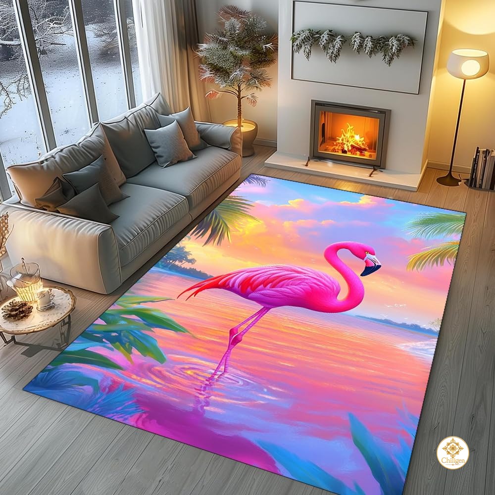 Custom Flamingo Welcome Doormat for Front Door and Entryway