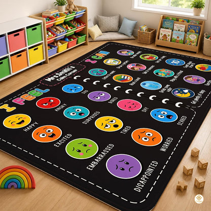 Custom Composition Notebook Rug for Classroom and Kids Room - Feeling #2 / 2' x 3' (Rectangular)