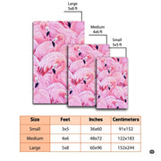 Flamingo flock floor rug positioned beneath modern minimalist furniture. - thumbnail image 3 of 7