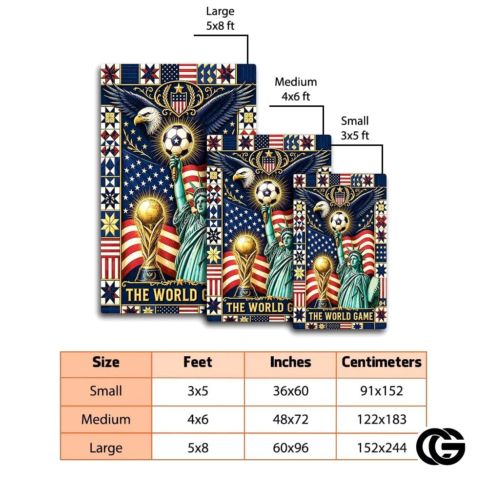 Personalized Soccer welcome mat with Trophy and Flag Details - D8