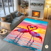 Custom Pink Flamingo Welcome Mat for Entrance and Living Room