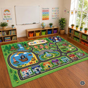 Custom Road Map Welcomemat with Kids Street and Car Play Design - Map 7
