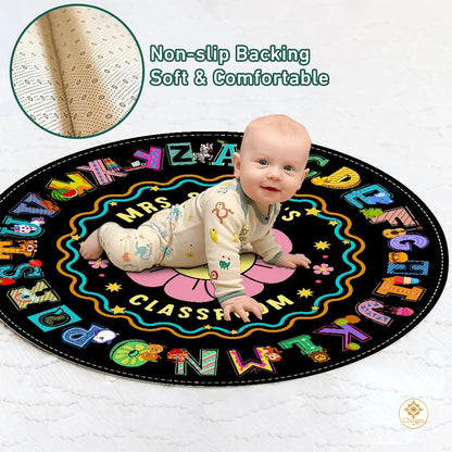 Custom ABC Educational Welcome Mat for Front Door and Entryway - Cute Abc-02