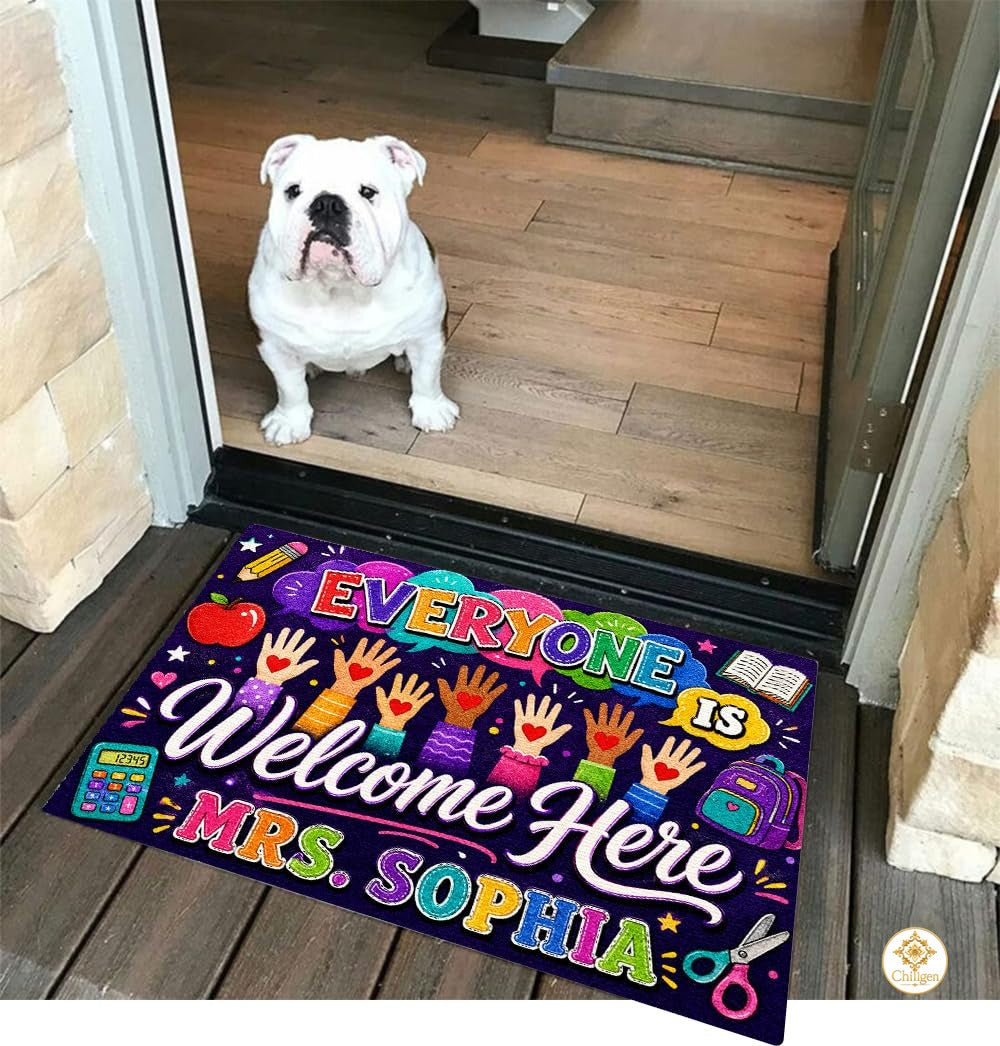 Personalized Classroom Doormat with Custom Teacher Name