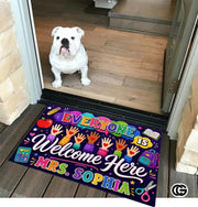 Personalized Welcome Doormat with Teacher Name and Notebook Style