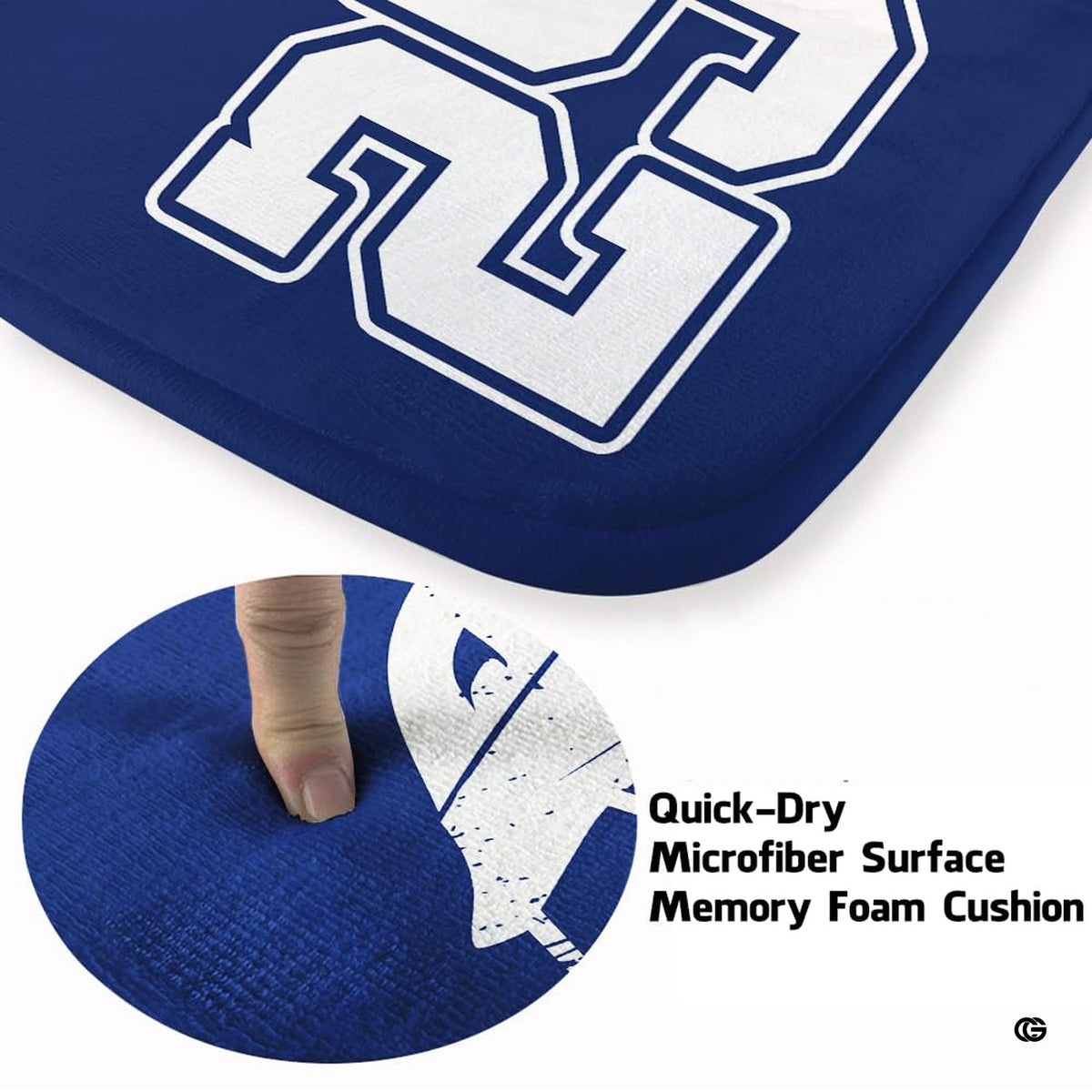 Infographic highlighting the anti-slip dotted backing and stain resistance features - image 4 of 9