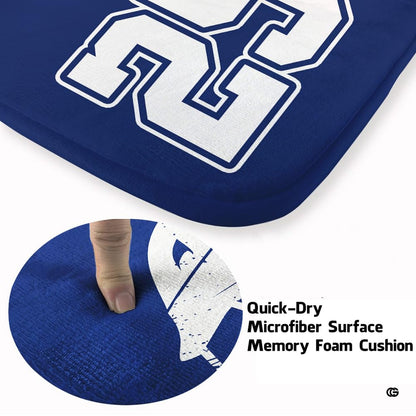 Infographic highlighting the anti-slip dotted backing and stain resistance features - thumbnail image 4 of 9