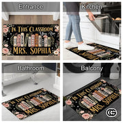 Personalized Welcome Doormat with Teacher Name and Notebook Art - Class-18