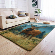 Anti-slip dot backing and clean hemmed edge stitching on bull elk area rug - thumbnail image 4 of 7