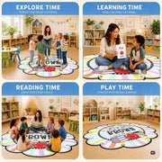 Personalized Composition Notebook Classroom Shaped Rugs for Kids (A02) | Custom Pennant Flag Carpet for Reading Corner, Non-Slip Apple Shape Rug Mat, Classroom Decor, Back To School Gift