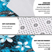 Non-slip grip backing texture and resilient construction of sea turtle area rug. - thumbnail image 6 of 7