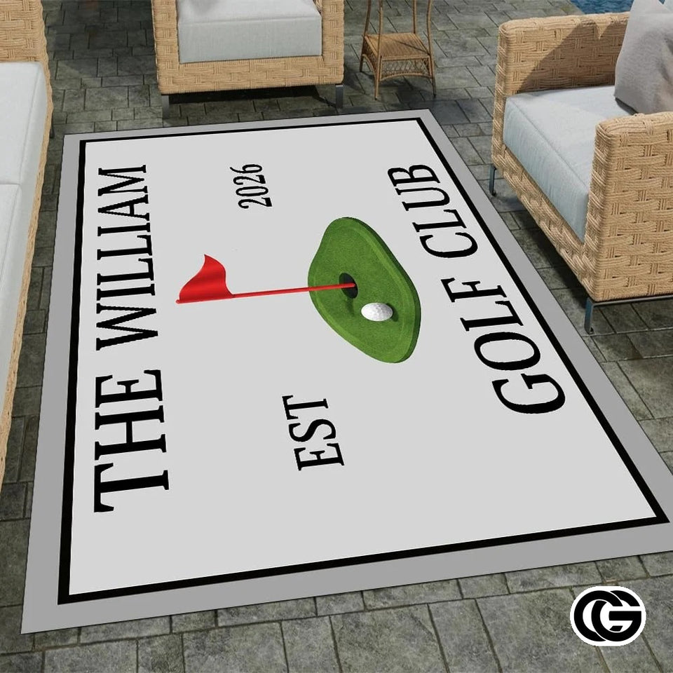 Custom Golf Area Rug with Non Slip Backing and Low Pile - Style 11