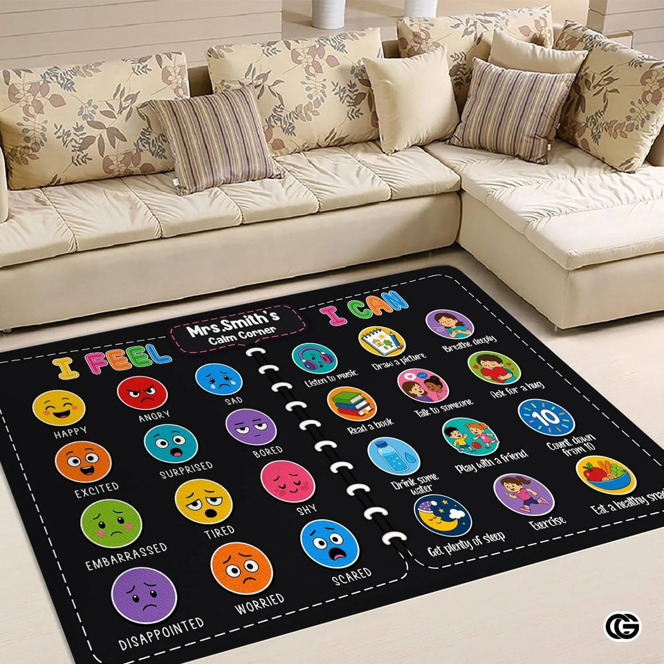 Composition Notebook Classroom Rug with Alphabet and Numbers for Learning