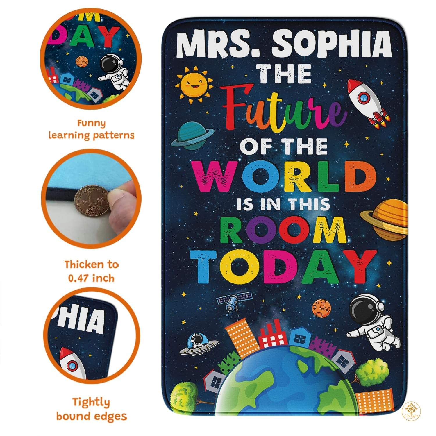 Personalized Composition Notebook Welcome Doormat with Teacher Name