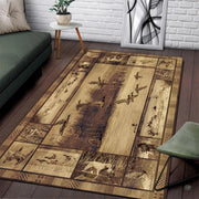 Dimensions and sizing chart for mallard duck waterfowl marsh living room area rug - thumbnail image 2 of 6