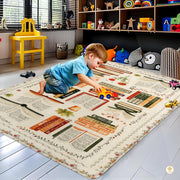 Custom Vintage Book Doormat with Floral Details and Cat Design
