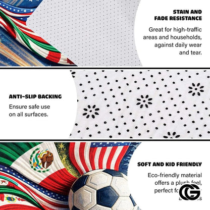 Personalized Soccer Doormat with Trophy and World Flags