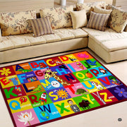 Room setting view displaying alphabet learning rug anchoring a cheerful, brightly colored play space. - thumbnail image 9 of 9