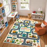 Custom Road Map Area Rug