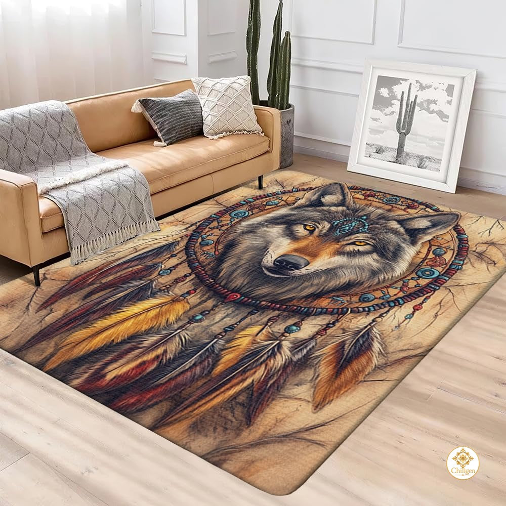 Custom Galaxy Wolves Welcome Mat for Entryway and Living Room